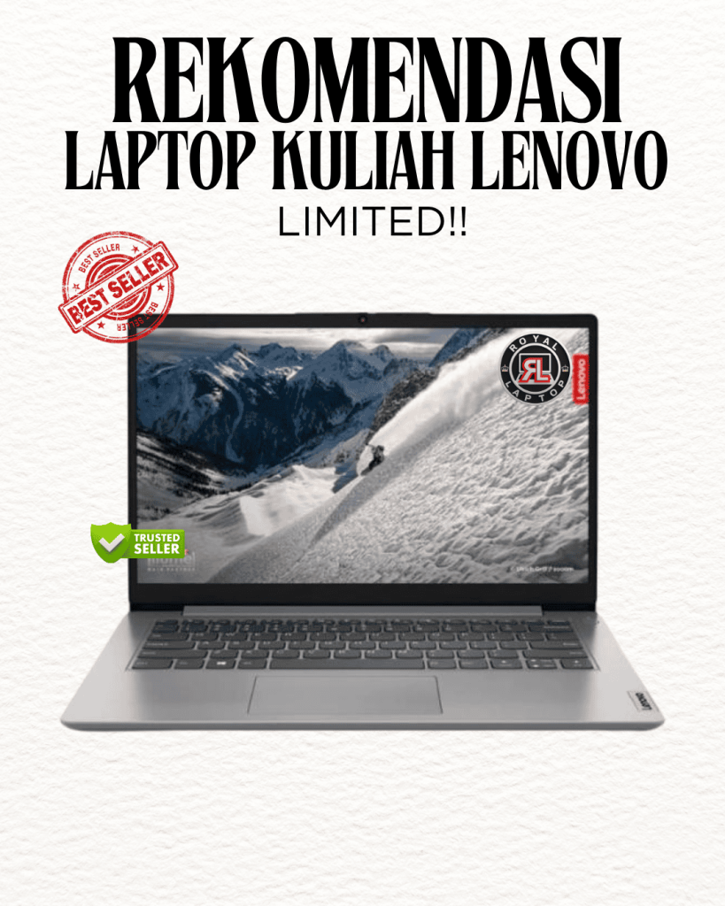 Laptop LENOVO IP1 14AMN7-6UID (CLOUD GREY) NEW second di Jogja