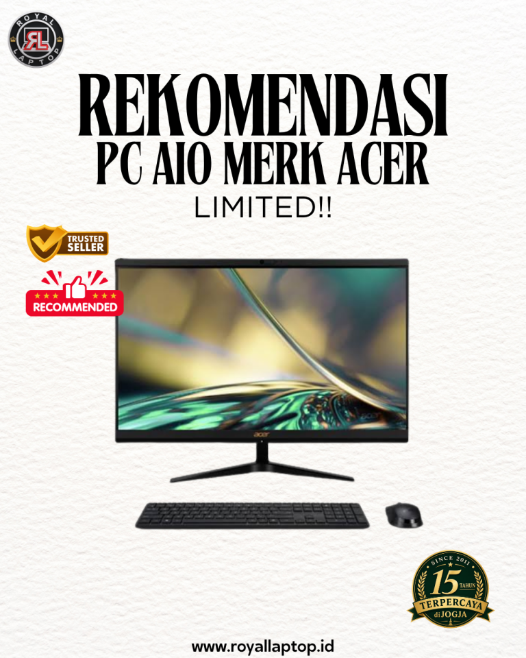 Laptop PC AIO ACER C22 1800 CORE i3 / 8GB DDR4 / SSD 512GB / 21,5″ FHD second di Jogja