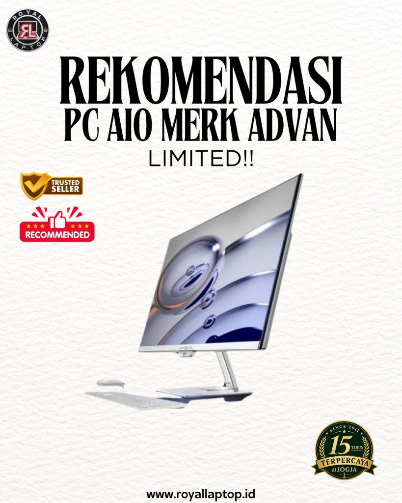Laptop PC AIO ADVAN ONE PC A25A-R53S1 AMD RYZEN 5 3500U / 8GB DDR4 / 512GB SSD / 23,8″ / AMD RADEON VEGA 8 GRAPHICS second di Jogja