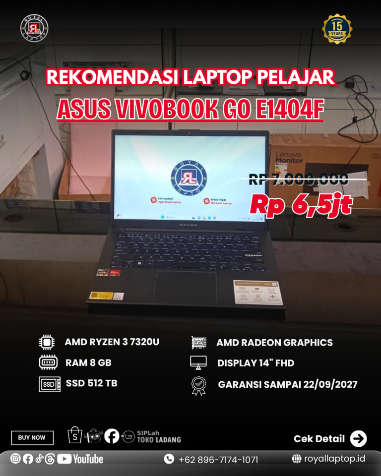 Laptop ASUS VIVOBOOK GO E1404F LIKE NEW 2ND second di Jogja