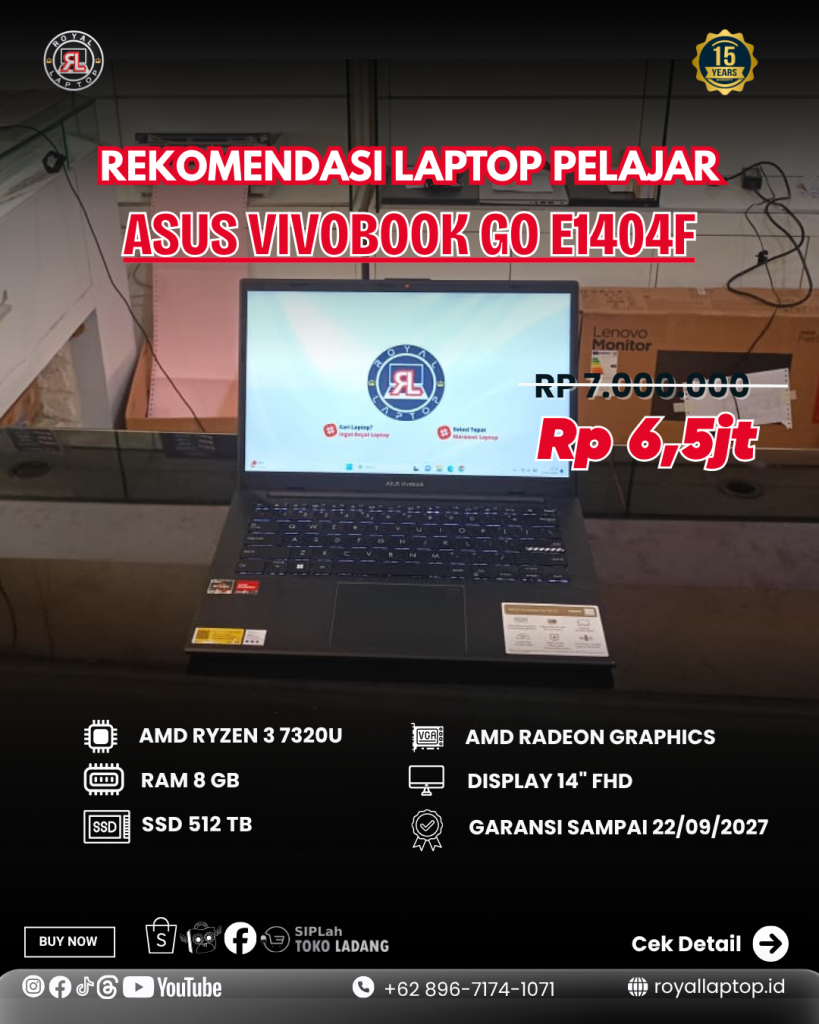 Laptop ASUS VIVOBOOK GO E1404F LIKE NEW 2ND second di Jogja