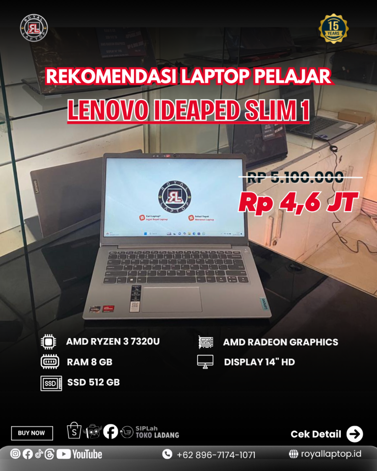 Laptop LAPTOP SECOND LENOVO IDEAPED SLIM 1 second di Jogja