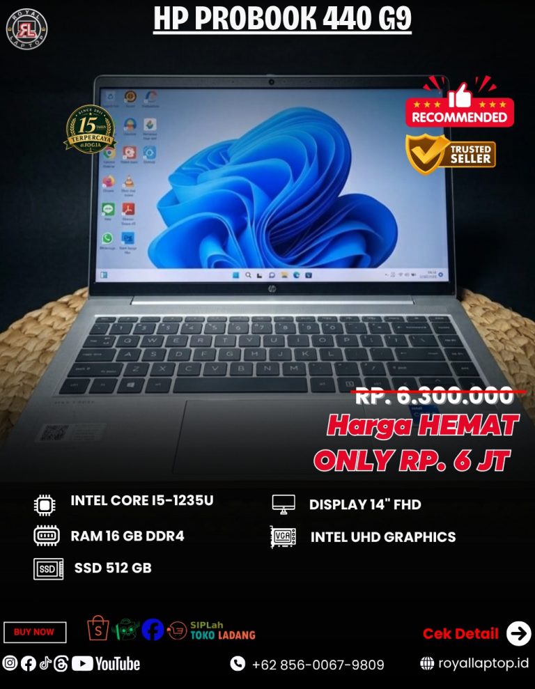 Laptop HP PROBOOK 440 G9 LIKE NEW 2ND second di Jogja