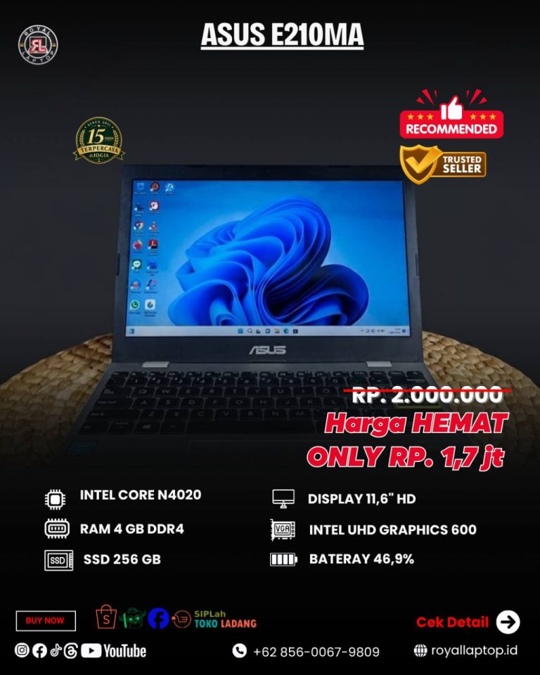 Laptop ASUS E210MA LIKE NEW 2ND second di Jogja