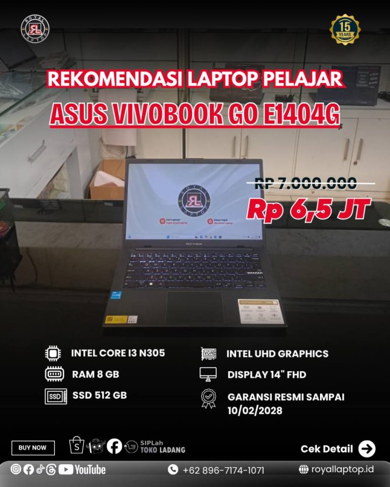 Laptop ASUS VIVOBOOK GO E1404G second di Jogja