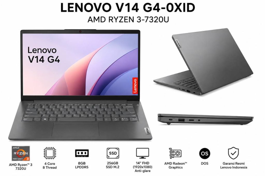 Laptop LAPTOP NEW LENOVO V14 G4-0XID GREY second di Jogja