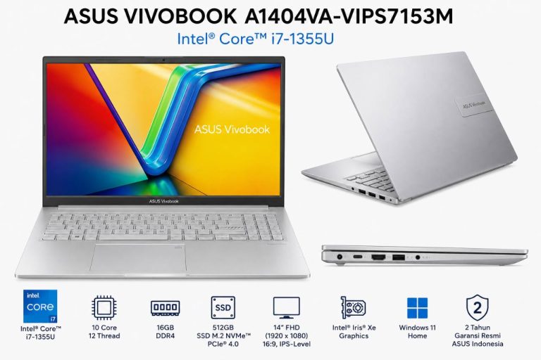 Laptop LAPTOP NEW ASUS VIVOBOOK A1404VA-VIPS7153M SILVER second di Jogja