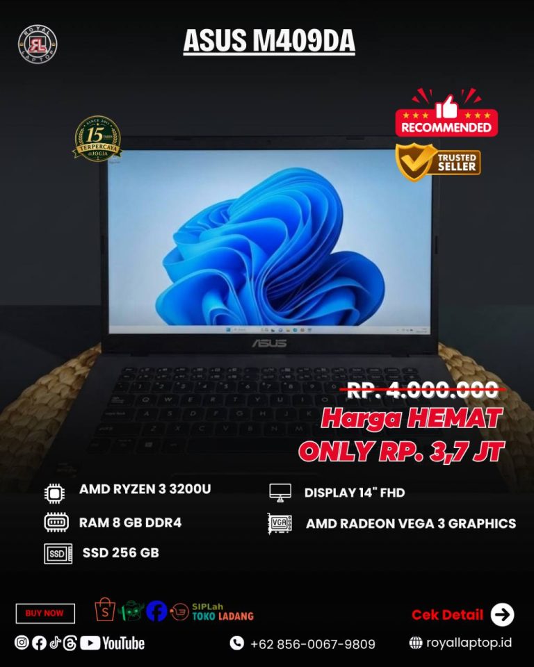 Laptop LAPTOP SECOND ASUS M409DA LIKE NEW second di Jogja