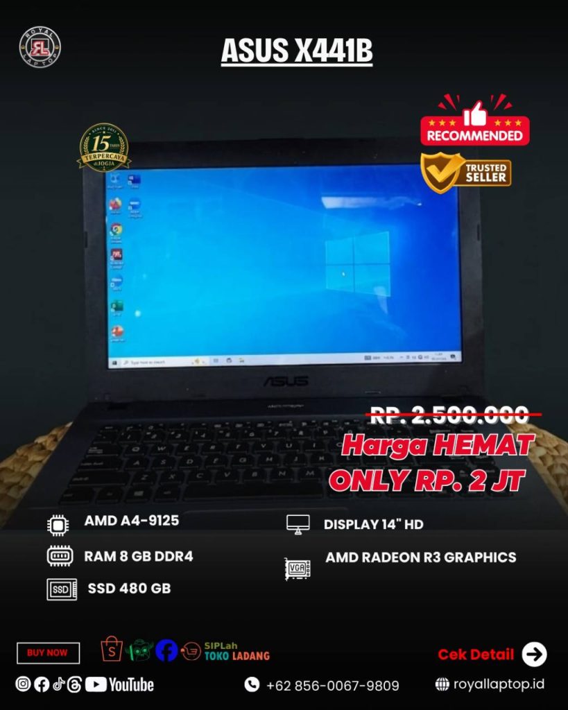 Laptop LAPTOP SECOND ASUS X441B LIKE NEW second di Jogja