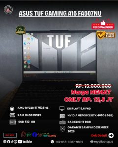 LAPTOP SECOND ASUS TUF GAMING A15 FA507NU LIKE NEW
