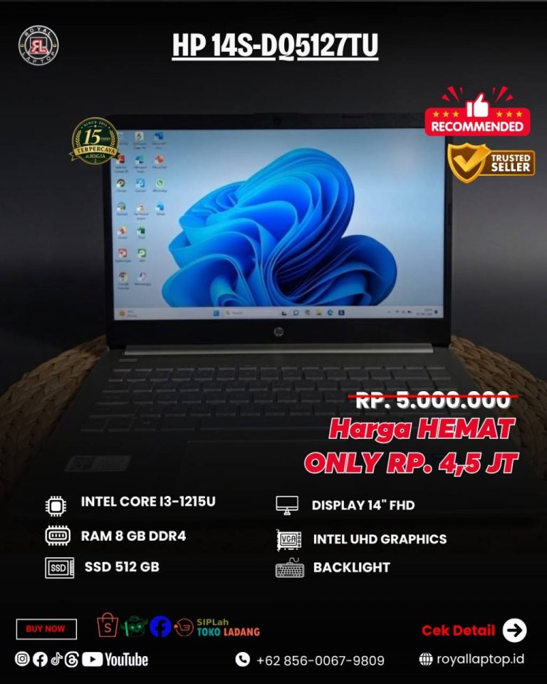 Laptop LAPTOP SECOND HP 14S-DQ5127TU LIKE NEW second di Jogja