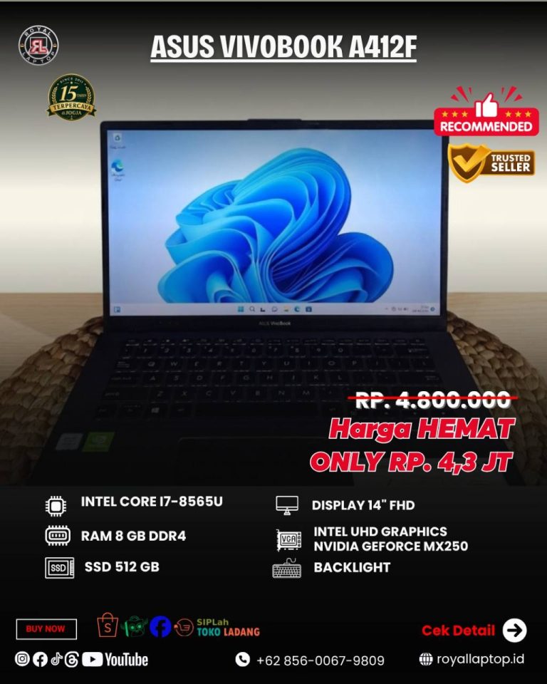 Laptop LAPTOP SECOND ASUS VIVOBOOK A412F second di Jogja