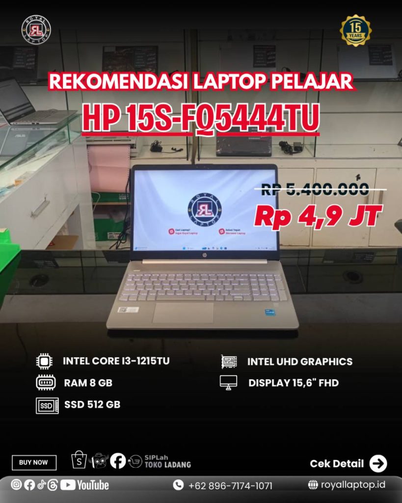 Laptop LAPTOP SECCOND HP 15S-FQ5444TU second di Jogja