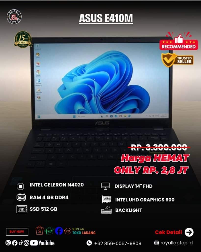 Laptop LAPTOP SECOND ASUS E410M second di Jogja