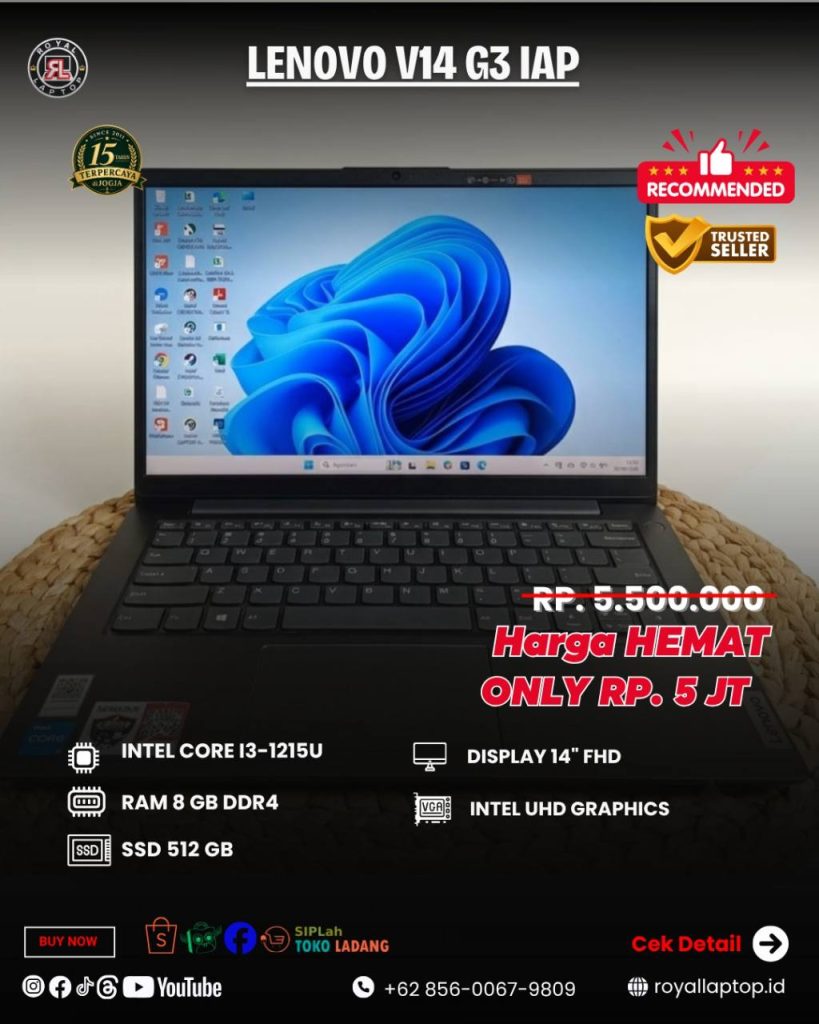 Laptop LAPTOP SECOND LENOVO V14 G3 IAP second di Jogja