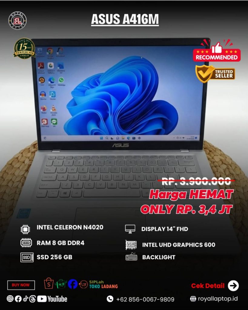 Laptop LAPTOP SECOND ASUS A416M second di Jogja