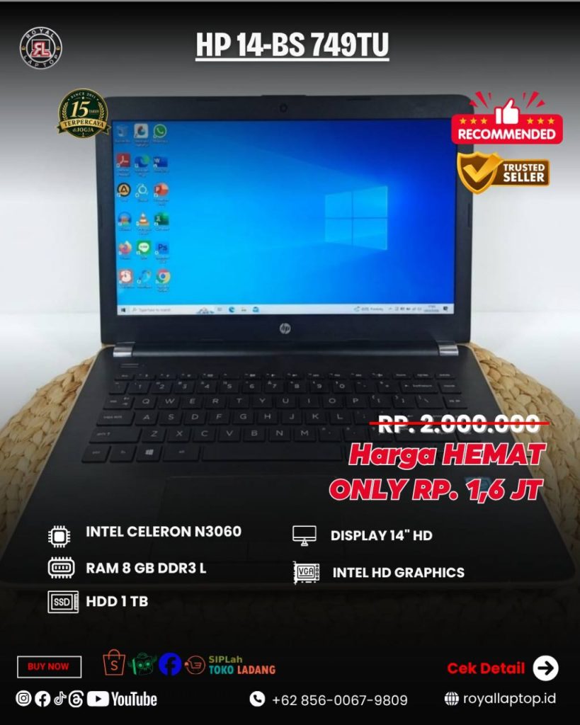 Laptop LAPTOP SECOND HP 14-BS 749TU second di Jogja