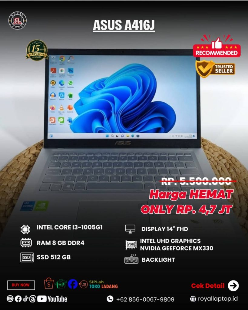 Laptop LAPTOP SECOND ASUS A416J second di Jogja