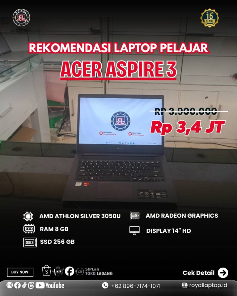 Laptop LAPTOP SECOND ACER ASPIRE 3 second di Jogja