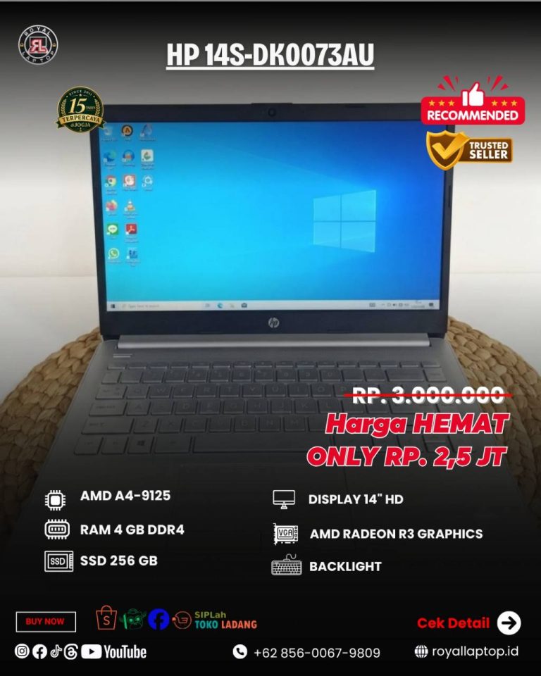 Laptop LAPTOP SECOND HP 14S-DK0073AU second di Jogja