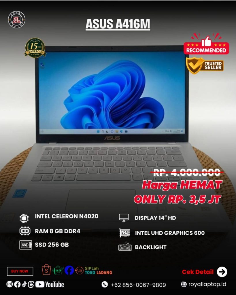 Laptop LAPTOP SECOND ASUS A416M second di Jogja
