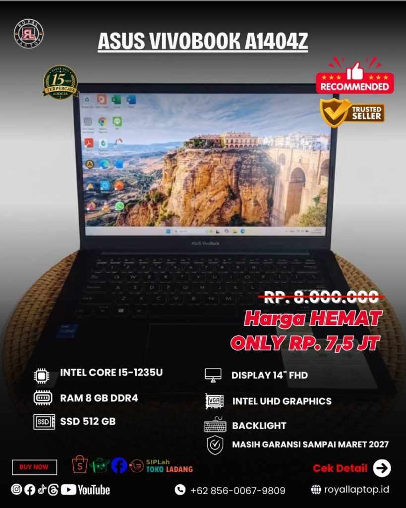 Laptop LAPTOP SECOND ASUS VIVOBOOK A1404Z second di Jogja