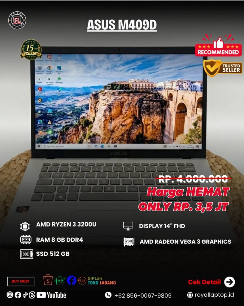 Laptop LAPTOP SECOND ASUS M409D second di Jogja