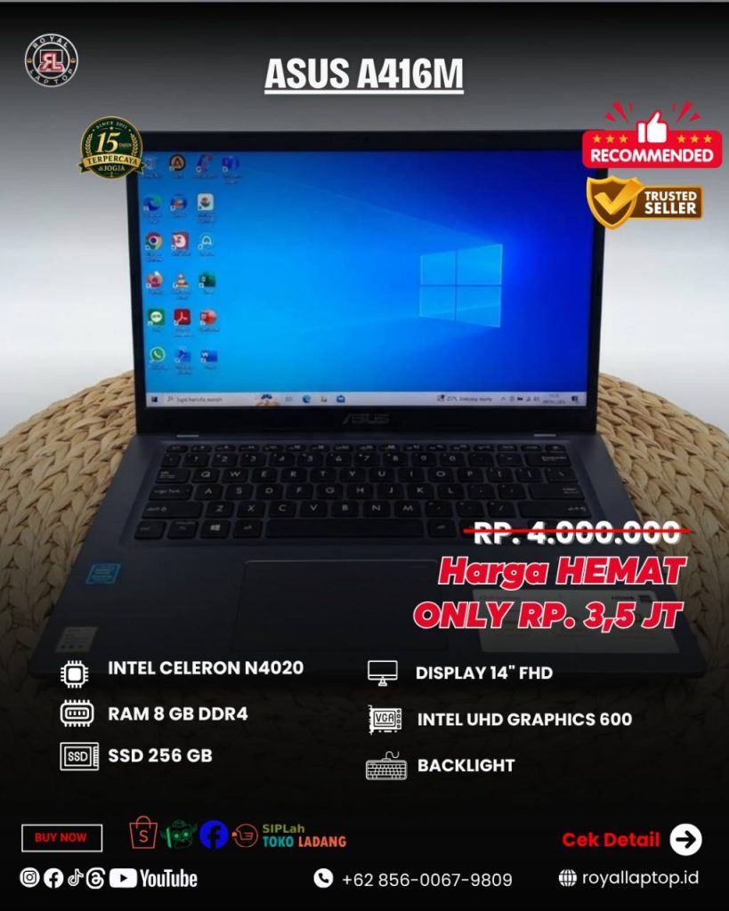 Laptop LAPTOP SECOND ASUS A416M second di Jogja