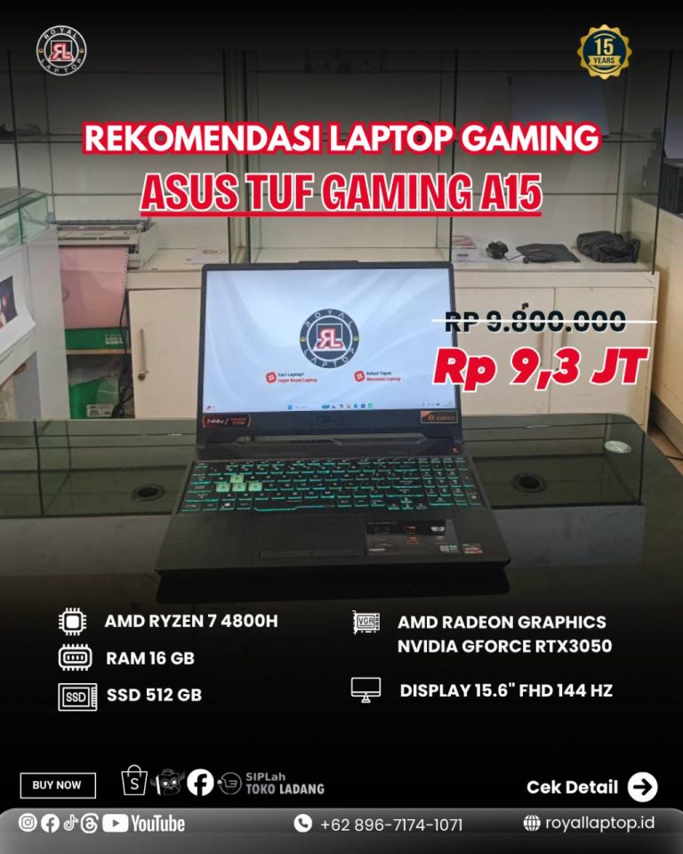 Laptop LAPTOP SECOND ASUS TUF GAMING A15 second di Jogja