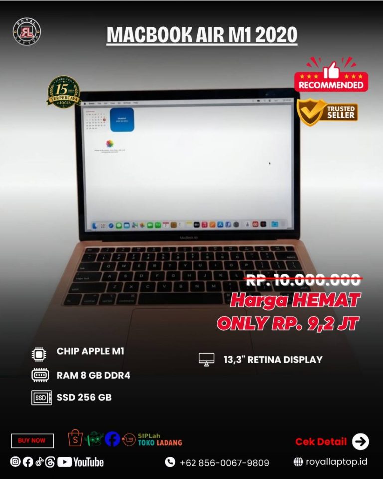 Laptop MACBOOK AIR M1 2020 SECOND second di Jogja