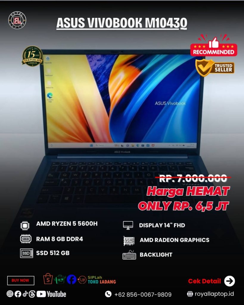 Laptop LAPTOP SECOND ASUS VIVOBOOK M1403Q second di Jogja