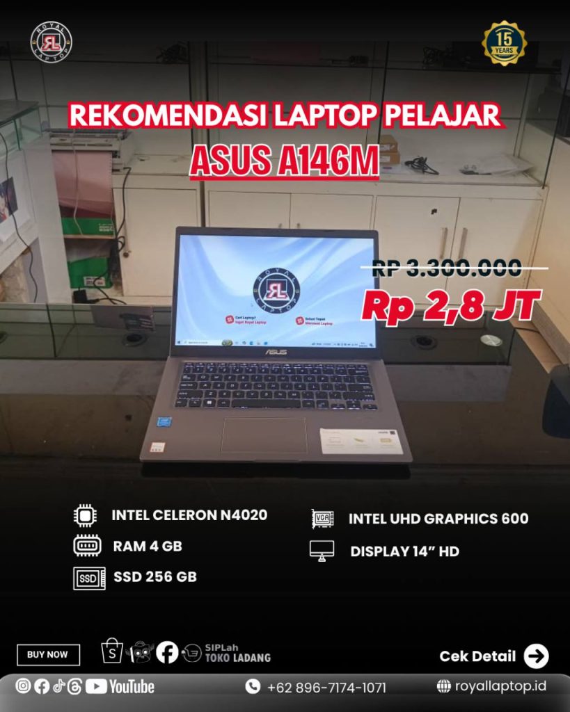 Laptop LAPTOP SECOND ASUS A146M second di Jogja