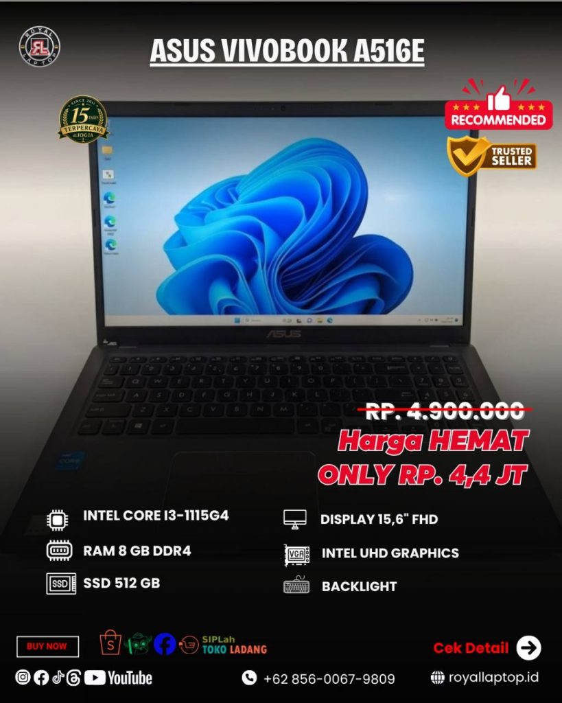 Laptop LAPTOP SECOND ASUS VIVOBOOK A516E second di Jogja
