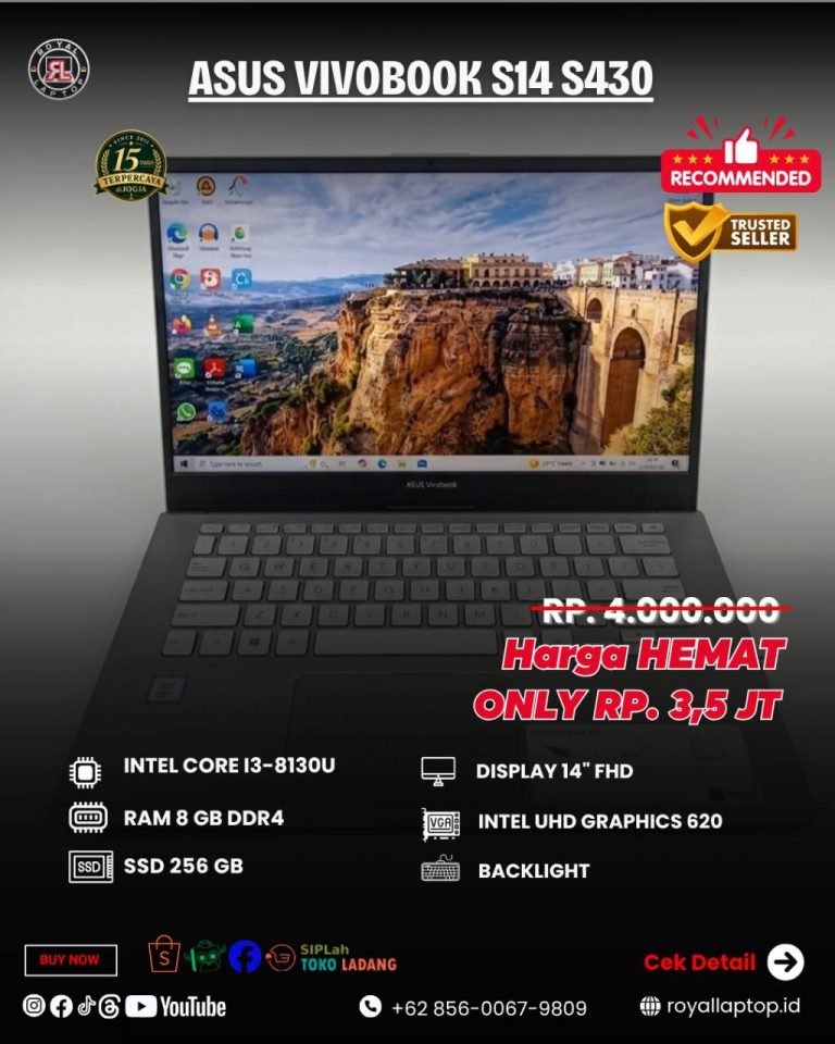 Laptop LAPTOP SECOND ASUS VIVOBOOK S14 S430 second di Jogja