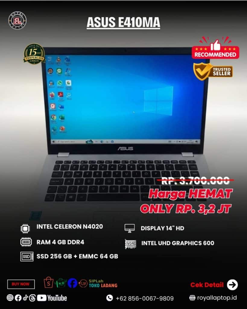 Laptop LAPTOP SECOND ASUS E410MA second di Jogja