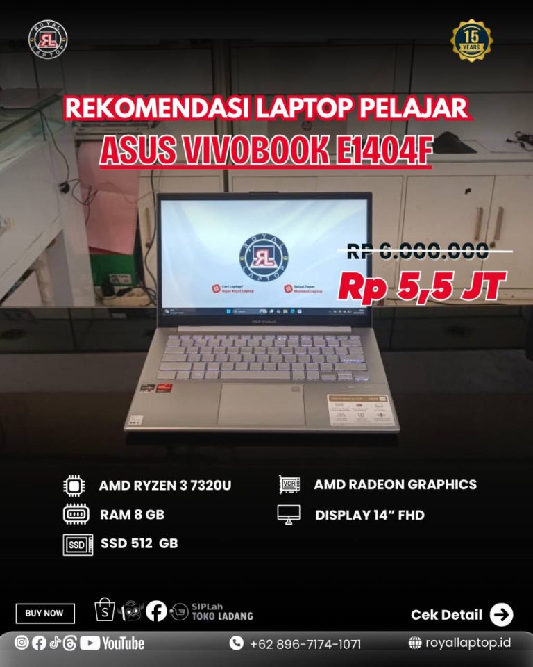 Laptop ASUS VIVOBOOK E1404F second di Jogja