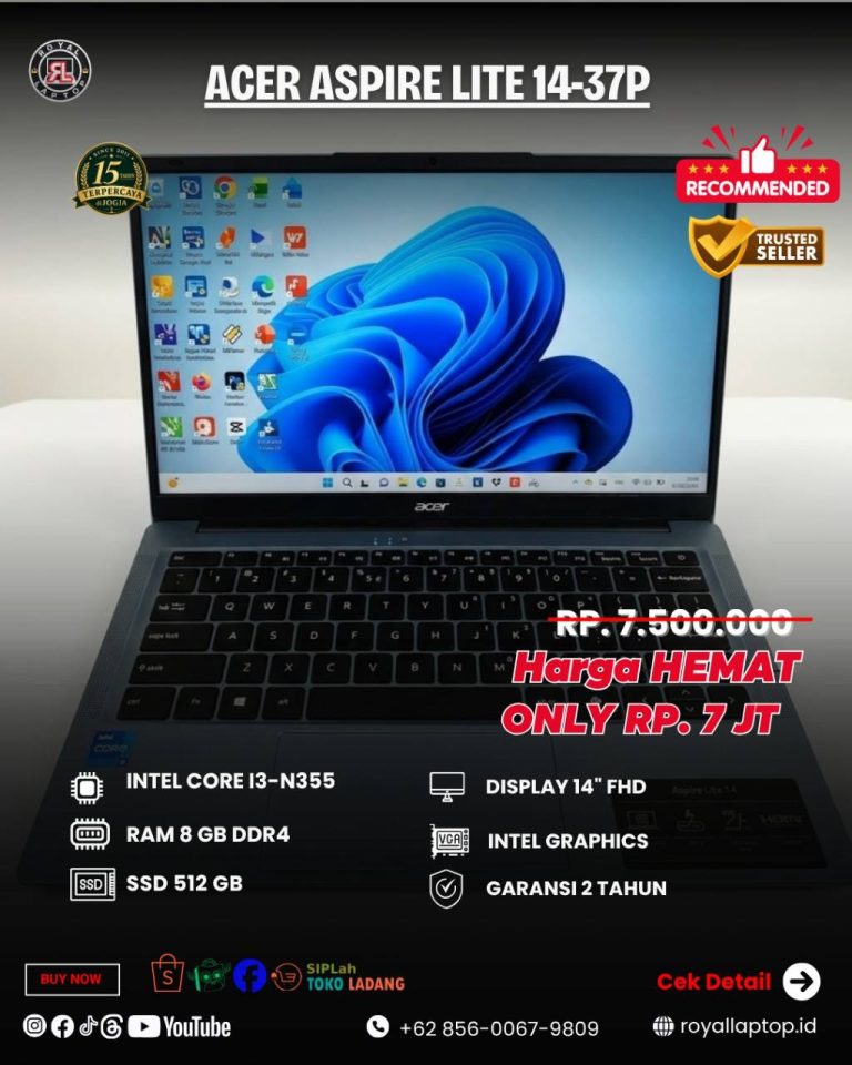 Laptop LAPTOP SECOND ACER ASPIRE LITE 14-37P second di Jogja