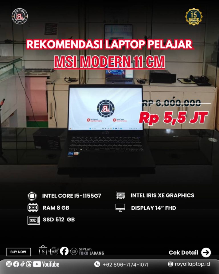 Laptop LAPTOP SECOND MSI MODERN 11 CM second di Jogja