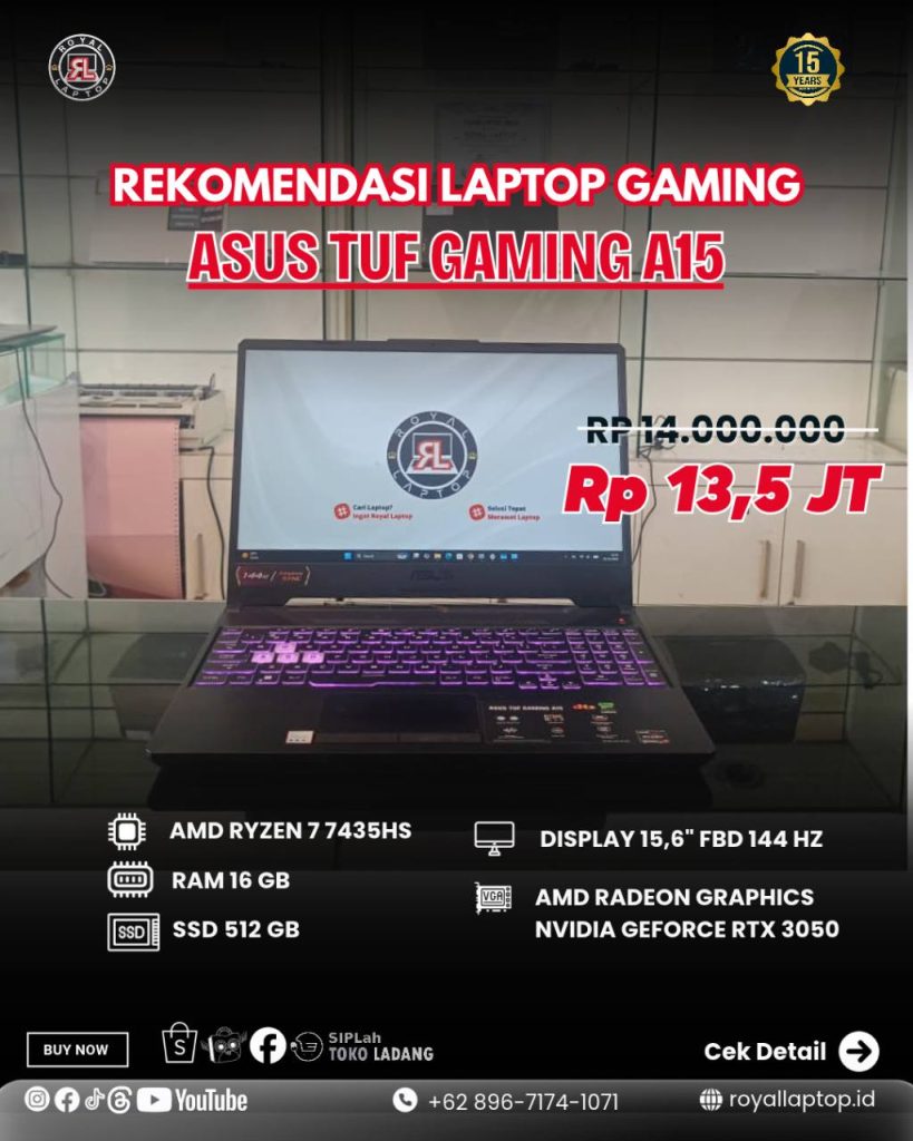 Laptop LAPTOP ASUS TUF GAMING A15 second di Jogja