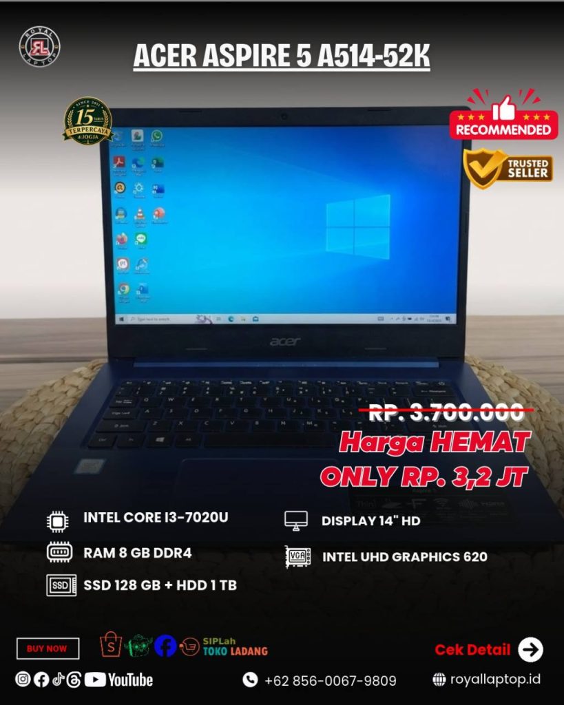 LAPTOP SECOND ACER ASPIRE 5 A514-52K