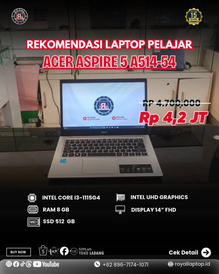 Laptop ACER ASPIRE 5 A514-54 second di Jogja
