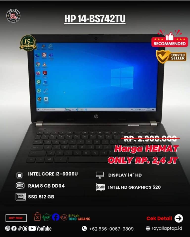 Laptop LAPTOP SECOND HP 14-BS742TU second di Jogja