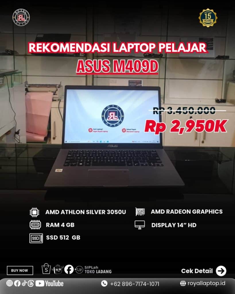 Laptop LAPTOP ASUS M409D second di Jogja