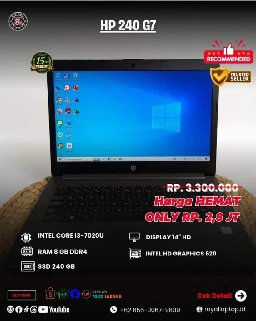 Laptop LAPTOP SECOND HP 240 G7 second di Jogja